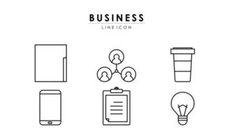 icônes d'affaires définies dans le style de ligne vecteur