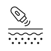 thérapie de beauté dermatologique pour l'icône de contour de peau de corps. procédure cosmétique esthétique. traitement au laser pour l'icône de la ligne de la peau. pictogramme d'épilation du visage. trait modifiable. illustration vectorielle isolée. vecteur