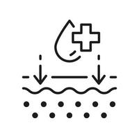 pictogramme de ligne de peau propre de beauté saine. contrôle de santé dermatologique de l'icône de la peau. soins de la peau. traitement médical de l'icône de contour de peau. trait modifiable. illustration vectorielle isolée. vecteur