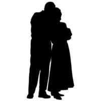 silhouettes vectorielles de couples. forme de couple debout. couleur noire sur fond blanc isolé. illustration graphique. vecteur