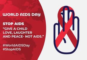 bannière de la journée mondiale du sida, conception de poste de la journée mondiale du sida, globe avec ruban rouge vecteur