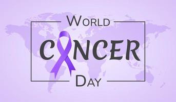 journée mondiale contre le cancer. ruban violet. vecteur