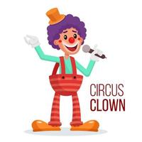 vecteur de clown de cirque. performance pour les gens qui rient hilarants. isolé sur illustration de personnage de dessin animé blanc