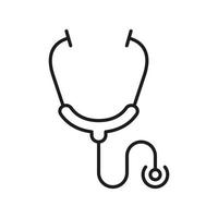 icône de ligne de stéthoscope. outil médical pour le pictogramme linéaire de diagnostic de maladie cardiaque. icône de contour de l'instrument du médecin. symbole de soins de santé du médecin. trait modifiable. illustration vectorielle isolée. vecteur