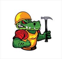 illustration vectorielle de conception de logo de mascotte de sport d'alligator vecteur