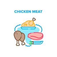 illustration de couleur de concept de vecteur de viande de poulet