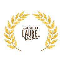 vecteur de laurier d'or. conception du prix de la couronne brillante