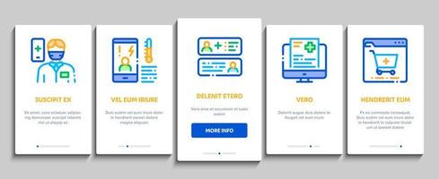 conseils de médecin en ligne éléments d'intégration icônes définies vecteur