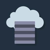 base de données cloud - icône de couleur plate. vecteur