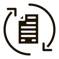 illustration de glyphe de vecteur d'icône de cycle de document