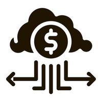 facturer de l'argent via l'illustration de glyphe vectoriel d'icône de stockage en nuage