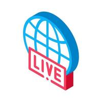 globe live news icône isométrique illustration vectorielle vecteur