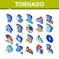 icônes isométriques tornade et ouragan set vector