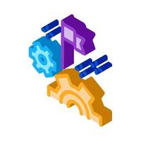 paramètres d'optimisation du moteur icône isométrique illustration vectorielle vecteur