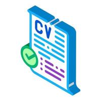 CV confirmé illustration vectorielle icône isométrique vecteur