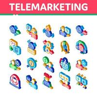 vente de télémarketing icônes isométriques set vector