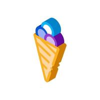 boules de crème glacée dans le cône de gaufre icône isométrique illustration vectorielle vecteur