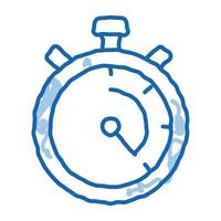 service de blanchisserie chronomètre doodle icône illustration dessinée à la main vecteur
