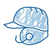 casque de baseball doodle icône illustration dessinée à la main vecteur