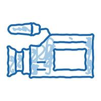 caméra vidéo outil doodle icône illustration dessinée à la main vecteur
