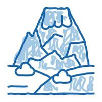 concept de montagne doodle icône illustration dessinée à la main vecteur