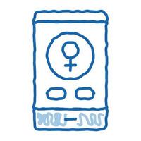 appel téléphonique femme doodle icône illustration dessinée à la main vecteur