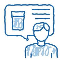 homme parler bière doodle icône illustration dessinée à la main vecteur