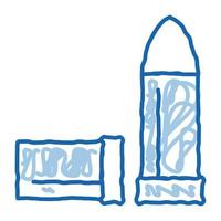 chasse balle doodle icône illustration dessinée à la main vecteur