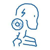 vertèbres cervicales arthrite doodle icône illustration dessinée à la main vecteur