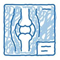os x-ray doodle icône illustration dessinée à la main vecteur