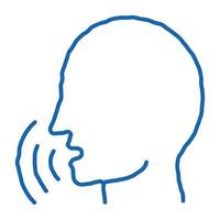 icône de doodle de contrôle de la voix humaine illustration dessinée à la main vecteur