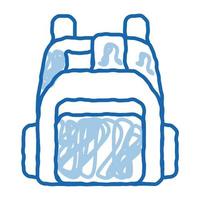 sac à dos de magasin humain doodle icône illustration dessinée à la main vecteur