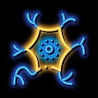 virus microscopique bactérie néon lueur icône illustration vecteur