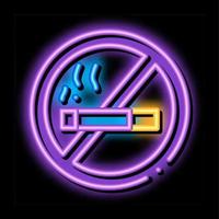 non fumeur, interdit, signe, neon, lueur, icône, illustration vecteur