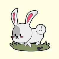 autocollant de lapin de dessin animé kawaii vecteur