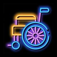 illustration de l'icône de lueur au néon de l'équipement de fauteuil roulant automoteur vecteur