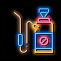 extincteur chimique, néon, lueur, icône, illustration vecteur