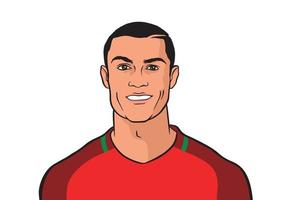 illustration du portrait vectoriel du footballeur portugais cristiano ronaldo