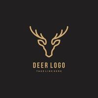 tête de cerf vector logo design animal sauvage avec des cornes qualité luxe élégant, illustrations modernes et minimalistes dans le style d'art en ligne d'un art de signe graphique