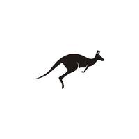 kangourou silhouette animal plat icône logo design illustration vecteur