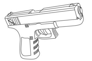 croquis d'une arme à feu vecteur