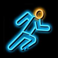 runner athlète en action néon lueur icône illustration vecteur