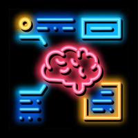 cerveau fonction néon lueur icône illustration vecteur