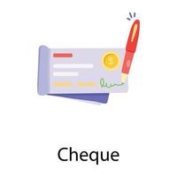 concepts de chèque à la mode vecteur