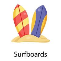 concepts de planches de surf à la mode vecteur