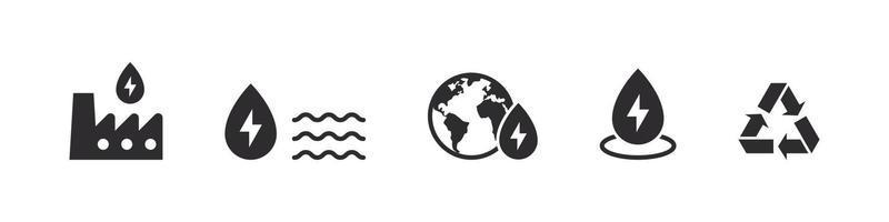 l'énergie de l'eau. concept d'énergie renouvelable de l'eau. électricité verte. icônes web écologie et énergie. illustration vectorielle vecteur