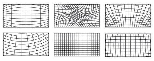 ensemble de vecteur de texture d'onde abstraite de ligne de grille
