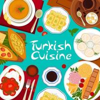 modèle de conception de couverture de menu de cuisine turque vecteur
