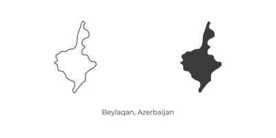 illustration vectorielle simple de la carte de beylaqan, azerbaïdjan. vecteur