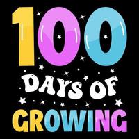 100e jours d'école t-shirt gratuit, conception de t-shirt cent jours gratuit, t-shirt de célébration des 100e jours, t-shirt coloré pour enfants vecteur